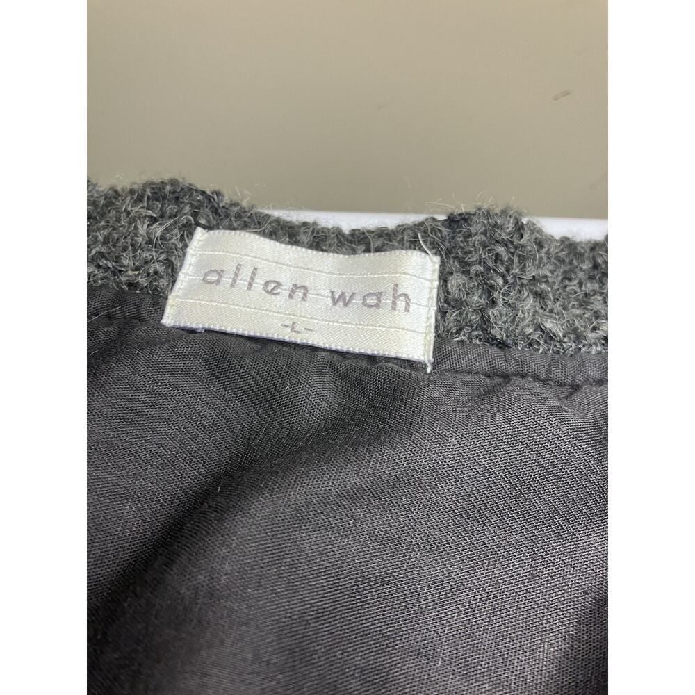 Vintage Allen Wah 80s Lambswool Cardigan Oversized Stripe Abstract‎ Large - Picture 3 of 5